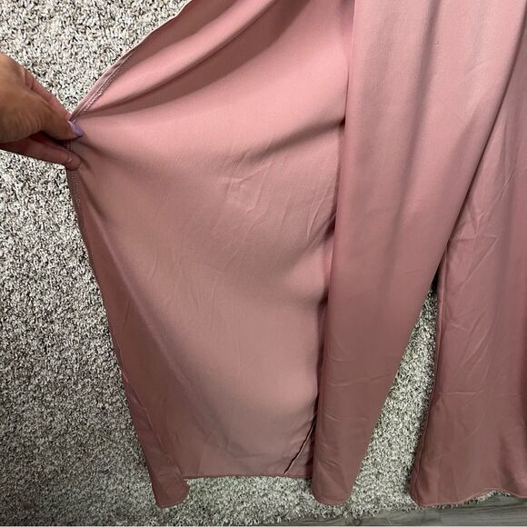 Lulus Jumpsuit Women’s Small Classy Night Out Maeve Satin Slit Leg NWT - Picture 13 of 15